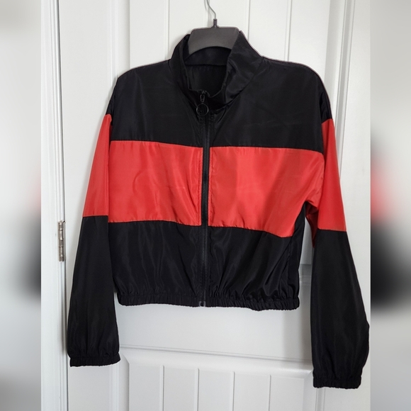 Black/Red Windbreaker 2-Piece Tracksuit Set - Picture 3 of 4